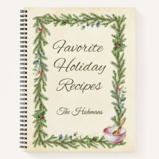Aangepaste naam Kerst Receptenboek Notitieboek