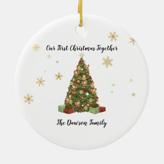 Aangepaste Naam Kerstboom Acryl Ornament (Achterkant)