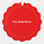 Aangepaste naam kerstboom versiering papier ornament kaart (Achterkant)