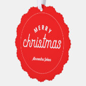 Aangepaste naam kerstboom versiering papier ornament kaart (Links)