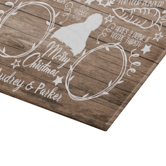 Aangepaste naam kerstcadeau voor kerstavond snijplank (Hoek)