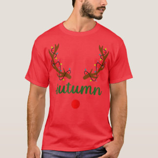 Aangepaste naam kerstcadeaufamilie Pajama Autum T-shirt