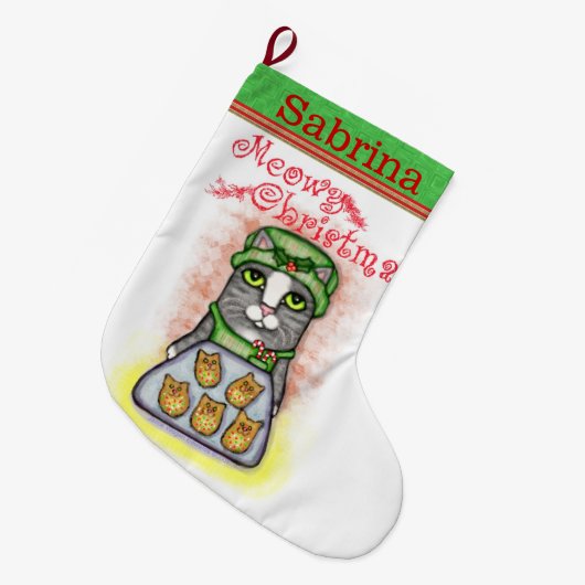 Aangepaste naam kerstcadeautjes stoppen grote kerstsok (Voorkant (Hangend))