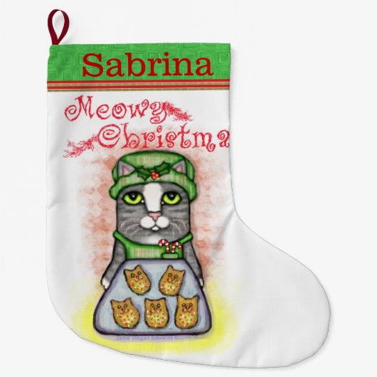 Aangepaste naam kerstcadeautjes stoppen grote kerstsok (Voorkant)