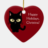 Aangepaste naam kerstkeuken-versiering keramisch ornament (Achterkant)