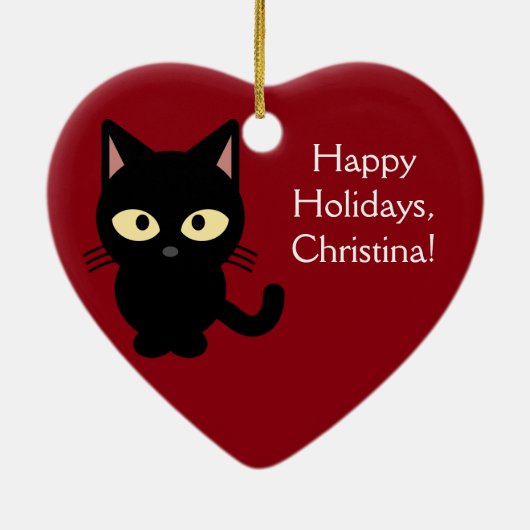 Aangepaste naam kerstkeuken-versiering keramisch ornament (Achterkant)