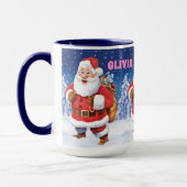 Aangepaste naam Kerstkoffie mok, Jolly Santas. Mok (Links)