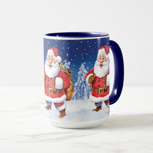 Aangepaste naam Kerstkoffie mok, Jolly Santas. Mok (Voorkant rechts)