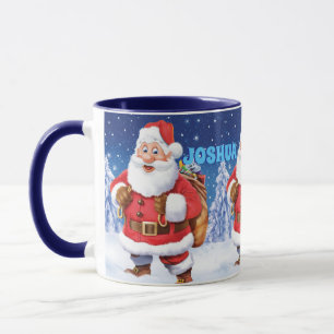 Aangepaste naam kerstkoffie-mok, Jolly Santas. Mok