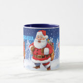 Aangepaste naam kerstkoffie-mok, Jolly Santas. Mok (Midden)