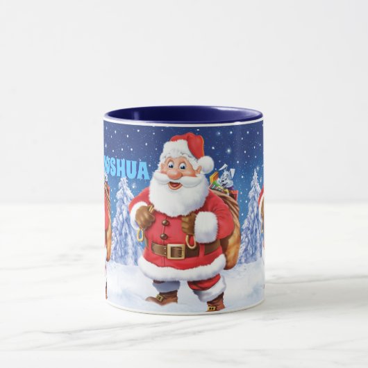 Aangepaste naam kerstkoffie-mok, Jolly Santas. Mok (Midden)