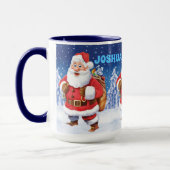Aangepaste naam kerstkoffie-mok, Jolly Santas. Mok (Links)