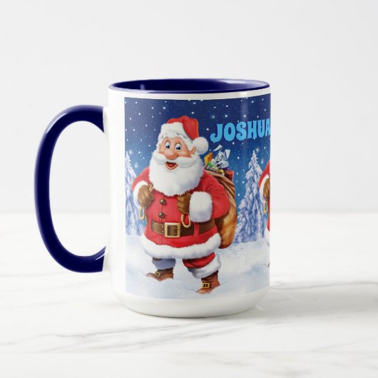 Aangepaste naam kerstkoffie-mok, Jolly Santas. Mok (Links)