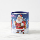 Aangepaste naam kerstkoffie-mok, Jolly Santas. Mok (Midden)