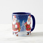 Aangepaste naam kerstkoffie-mok, Jolly Santas. Mok (Voorkant rechts)