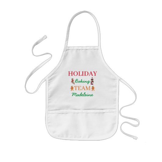 Aangepaste Naam Kerstkunst Vakantie Bakken Team Kinder Schort (Voorkant)