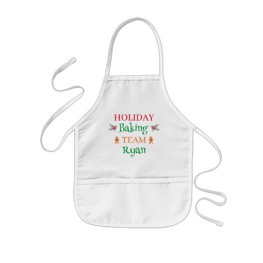 Aangepaste Naam Kerstkunst Vakantie Bakken Team Kinder Schort (Voorkant)