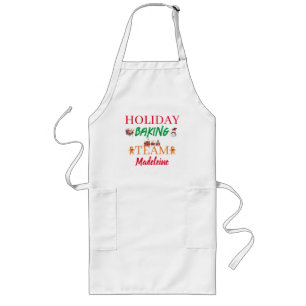 Aangepaste Naam Kerstkunst Vakantie Bakken Team Lang Schort