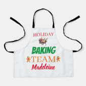 Aangepaste Naam Kerstkunst Vakantie Bakken Team Schort (Voorkant)