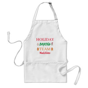 Aangepaste Naam Kerstkunst Vakantie Bakken Team Standaard Schort