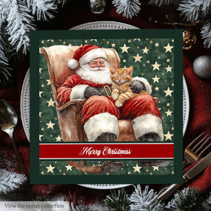 Aangepaste Naam Kerstman Kerstservetten Servet