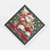 Aangepaste Naam Kerstman Kerstservetten Servet (Hoek)