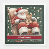 Aangepaste Naam Kerstman Kerstservetten Servet (Voorkant)