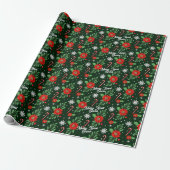 Aangepaste Naam Kerstmis Bright kleuren Wrapping P Cadeaupapier (Uitgerold)