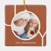 Aangepaste Naam Kerstmis Foto Rust Keramisch Ornament (Voorkant)