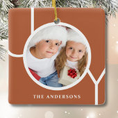 Aangepaste Naam Kerstmis Foto Rust Keramisch Ornament