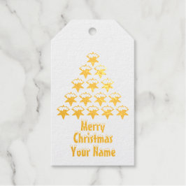 Aangepaste naam, Kerstmis Groene Sneeuw Sterren Bo Cadeaulabels