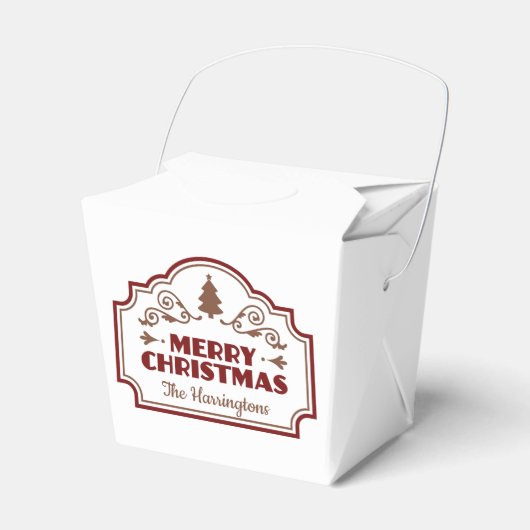 Aangepaste naam Kerstmis gunst dozen Bedankdoosjes (Voorkant Zijde)