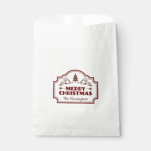 Aangepaste naam Kerstmis gunst tassen Bedankzakje (Voorkant)