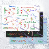 Aangepaste naam - Kerstmis op feestdag Inpakpapier Vel