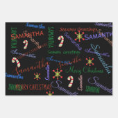 Aangepaste naam - Kerstmis op feestdag Inpakpapier Vel (Voorkant 2)