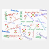 Aangepaste naam - Kerstmis op feestdag Inpakpapier Vel (Voorkant)
