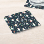 Aangepaste naam Kerstmis Santa Kartonnen Onderzetters (Gebogen)