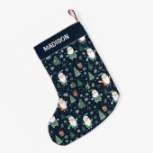 Aangepaste naam Kerstmis Santa Kleine Kerstsok (Achterkant (Hangend))