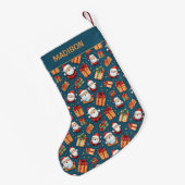 Aangepaste naam Kerstmis Santa Kleine Kerstsok (Achterkant (Hangend))