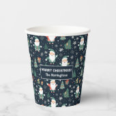 Aangepaste naam Kerstmis Santa Papieren Bekers (Voorkant)