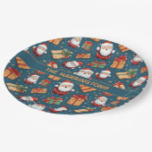 Aangepaste naam Kerstmis Santa Papieren Bordje (Gekanteld)