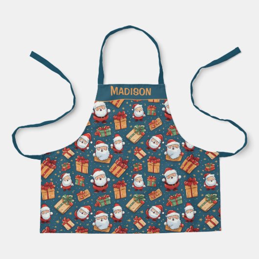 Aangepaste naam Kerstmis Santa Schort (Voorkant)