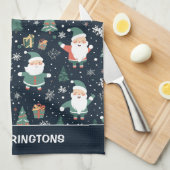 Aangepaste naam Kerstmis Santa Theedoek (Quarter Fold)