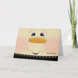 Aangepaste Naam Kerstmis voor Kids Happy Snowman G Feestdagen Kaart
