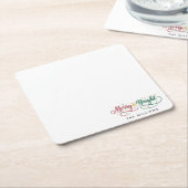 Aangepaste naam Kerstscript Minimaal papier Kartonnen Onderzetters (Schuin)