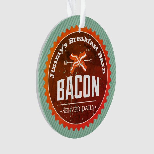 Aangepaste naam kerstversiering bij ontbijt ornament (voorkant)