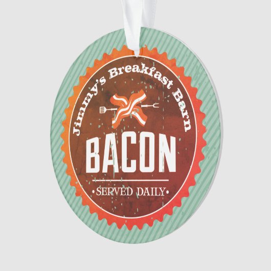 Aangepaste naam kerstversiering bij ontbijt ornament (voorkant)