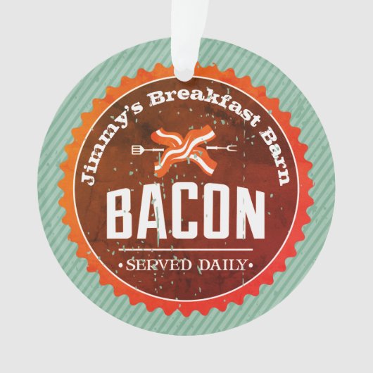 Aangepaste naam kerstversiering bij ontbijt ornament (voorkant)