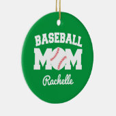 Aangepaste naam kerstversiering honkbal mam keramisch ornament (Rechts)