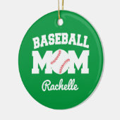 Aangepaste naam kerstversiering honkbal mam keramisch ornament (Links)
